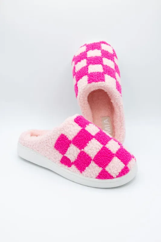 Checker Slippers for Women in Pink | GS1412401-PINKCHECKER sold by Glik’s