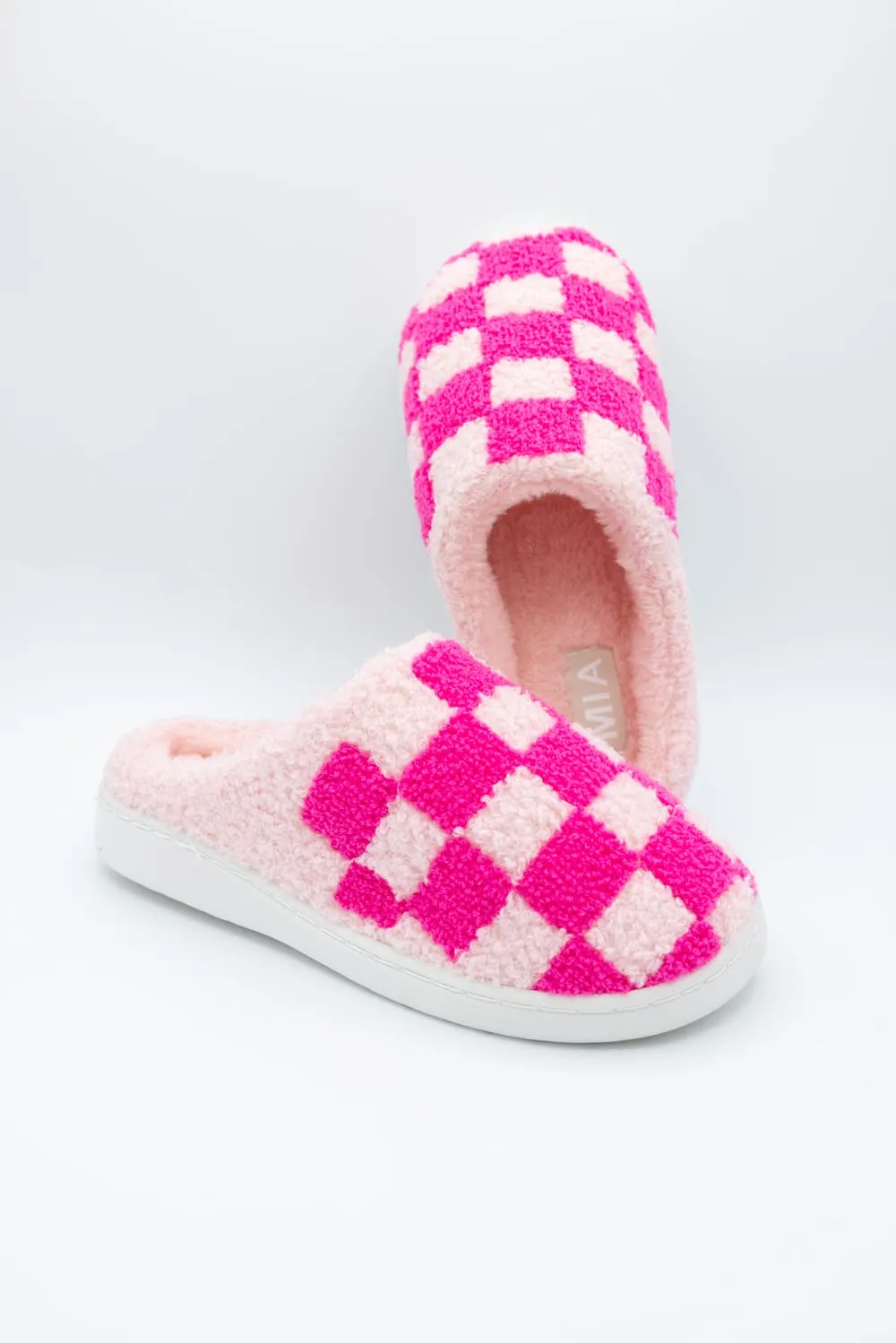 MIA Cozi Slippers for Women in Pink Checker | GS1412401-PINKCHECKER sold by Glik’s