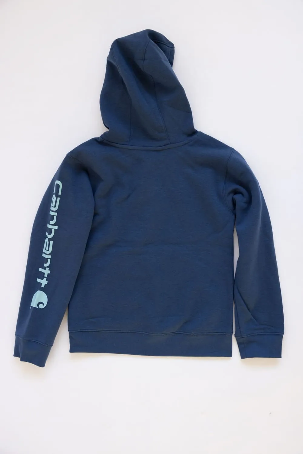 Carhartt Youth Classic Pullover Hoodie for Girls in Dark Denim Blue | CA7131-N160-DENIM sold by Glik’s product image thumbnail 3