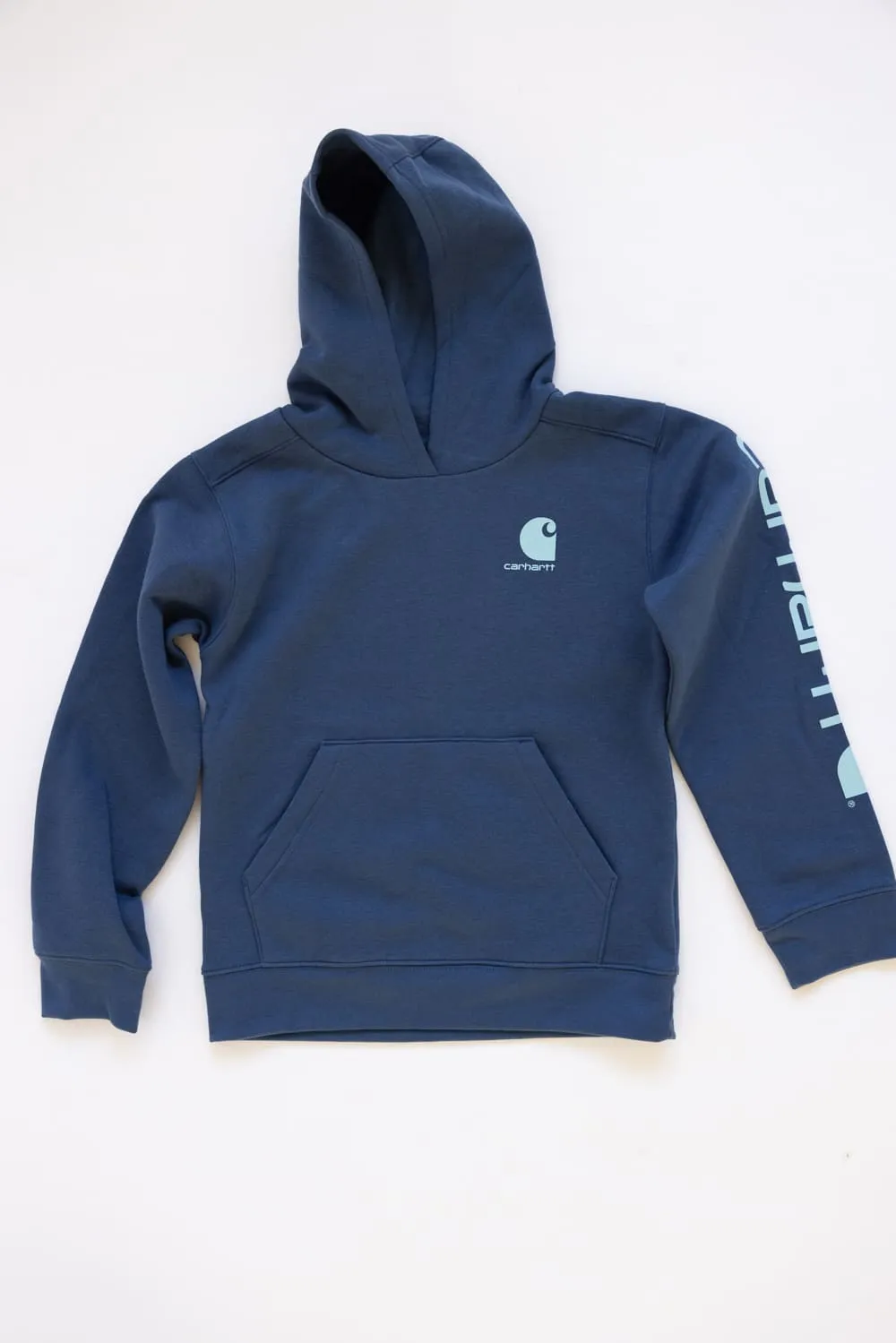 Carhartt Youth Classic Pullover Hoodie for Girls in Dark Denim Blue | CA7131-N160-DENIM sold by Glik’s