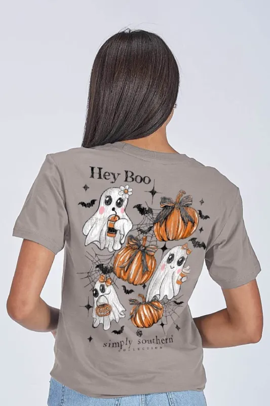 Simply Southern Hey Boo T-Shirt for Women in Grey | SS-BOO-WSHSHDW sold by Glik’s