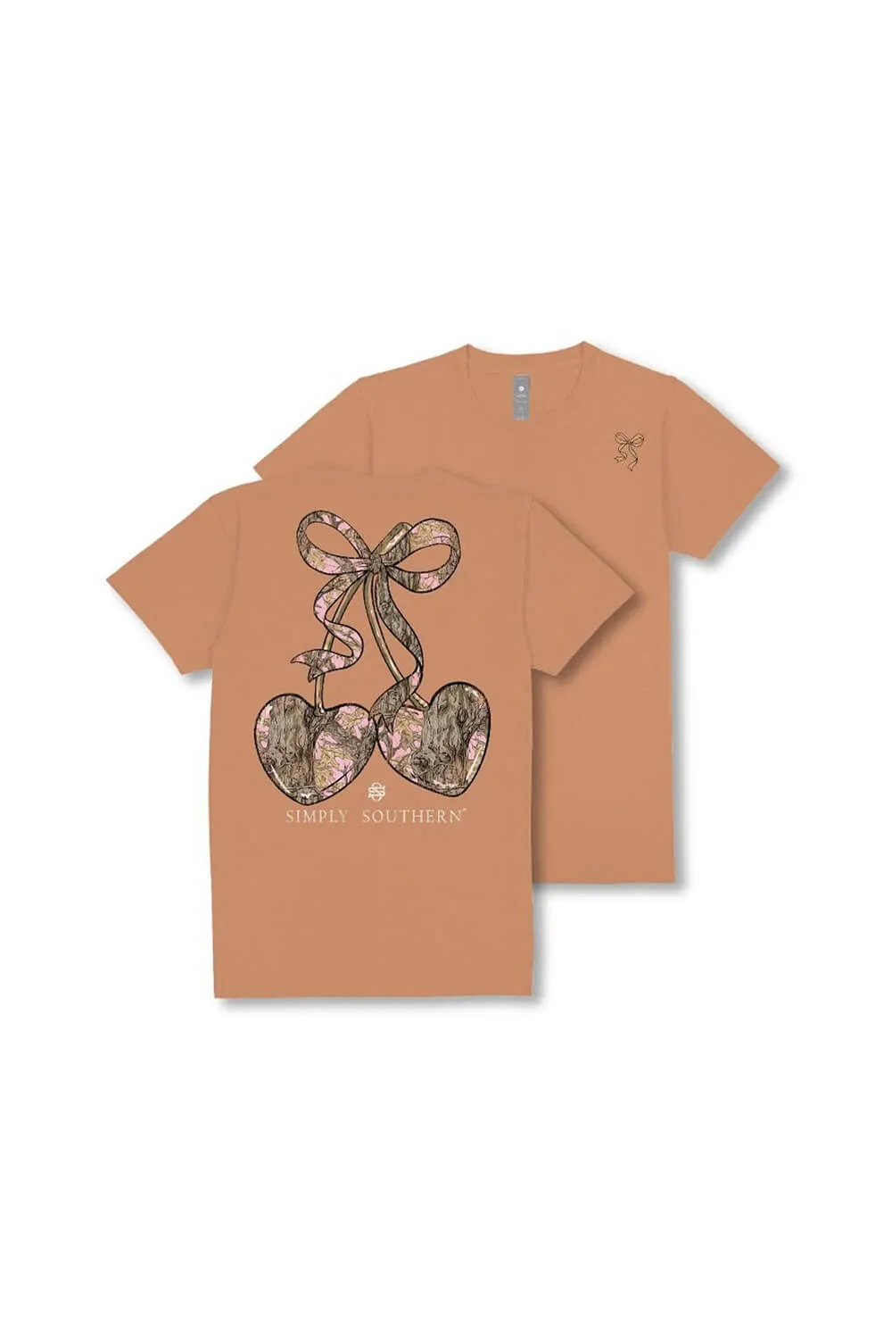 Simply Southern Youth Camo Bow Cherries T-Shirt for Girls in Chestnut | YTH-SS-CAMOCHRY-CHSTNT sold by Glik’s product image thumbnail 3