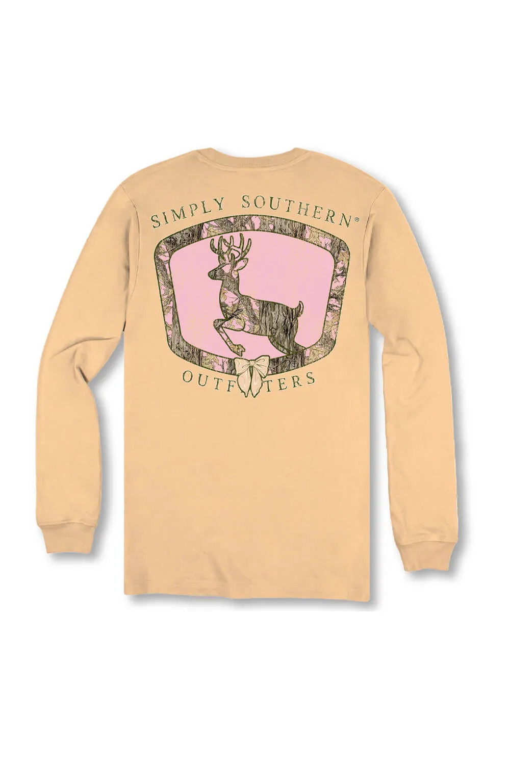 Simply Southern Plus Size Camo Deer Long Sleeve T-Shirt for Women in Brown | EXT-LS-CAMODEER-BISQUE sold by Glik’s