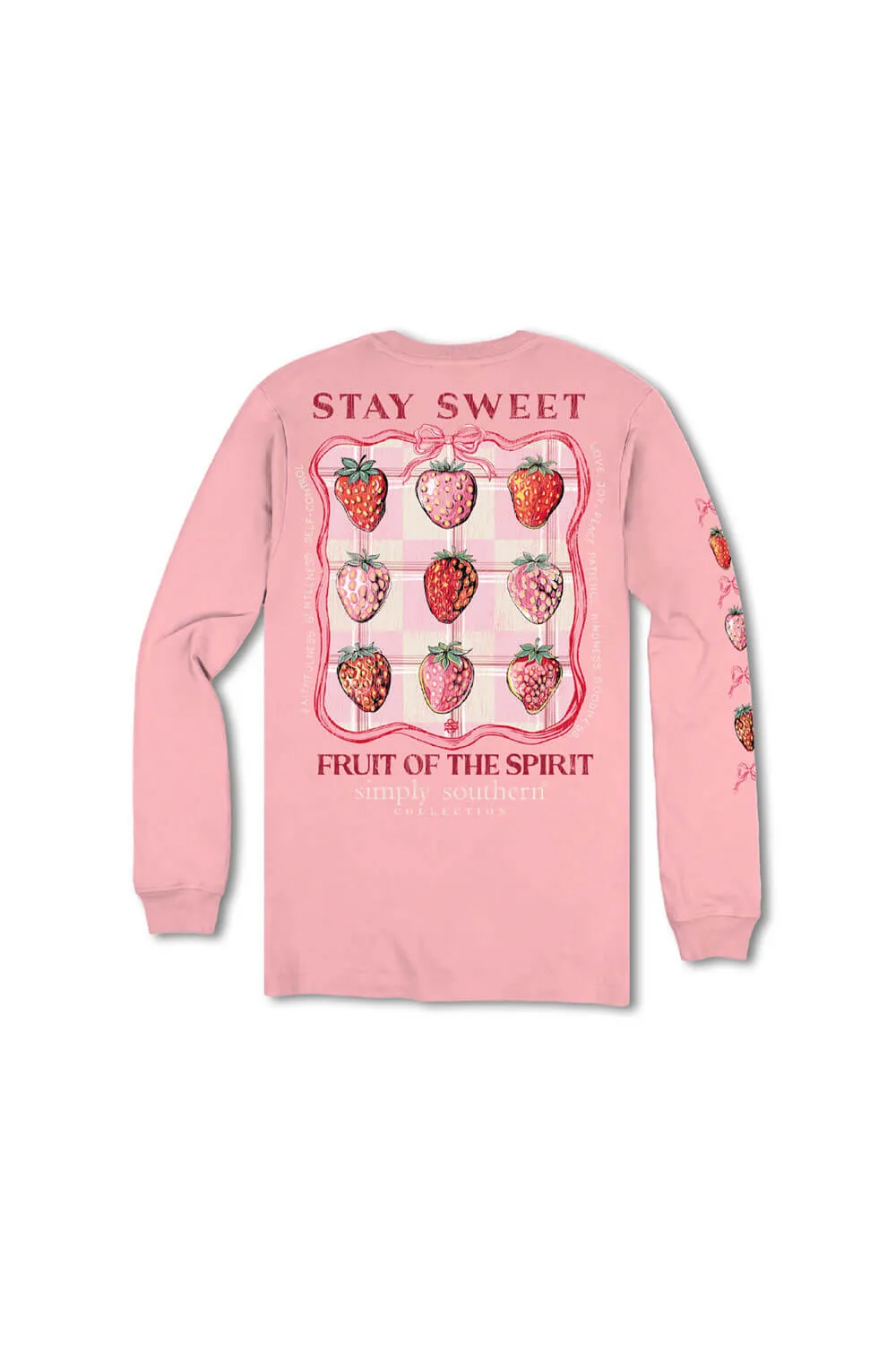Simply Southern Youth Stay Sweet Long Sleeve T-Shirt for Women in Pink | YTH-LS-STAYSWT-TEAROSE sold by Glik’s