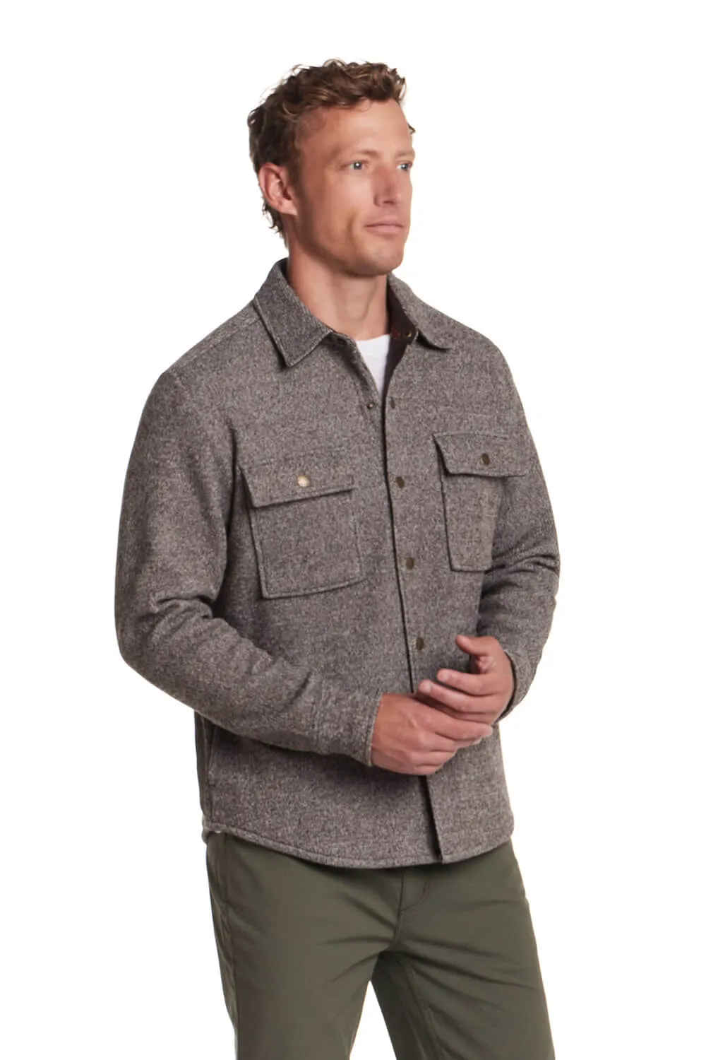 Weatherproof Vintage Mix Knit Shirt Jacket for Men in Chocolate Torte | F2531785GK-CHOCTORTE sold by Glik’s product image thumbnail 5