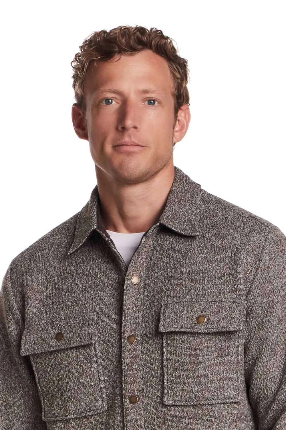 Weatherproof Vintage Mix Knit Shirt Jacket for Men in Chocolate Torte | F2531785GK-CHOCTORTE sold by Glik’s product image thumbnail 3