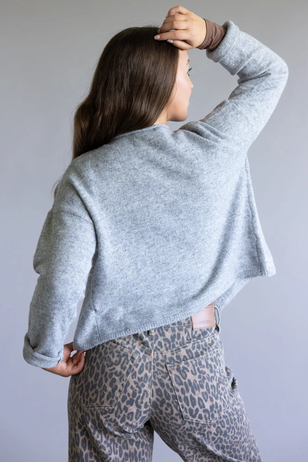 Mimosa Classic Lightweight Cardigan for Women in Grey | MK7091-GREY sold by Glik’s product image thumbnail 5