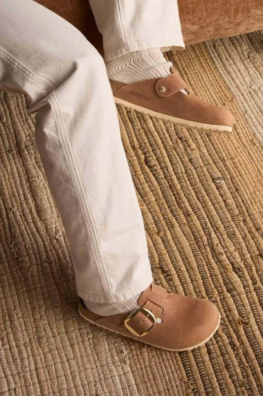 Birkenstock Boston Big Buckle Oiled Leather Clogs for Women in Cognac Brown | 1030446 sold by Glik’s