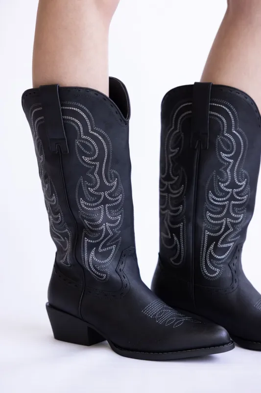 Pierre Dumas Dixie Western Tall Boots for Women in Black | 89215-101 BLACK sold by Glik’s