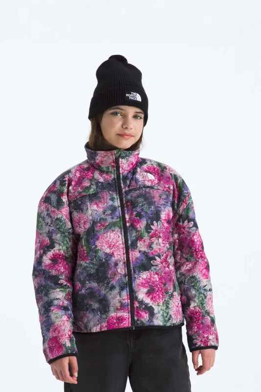 The North Face Youth Reversible Shasta Full Zip Jacket for Girls in Pale Blossom Frozen | NF0A8D00-D5E made by The North Face