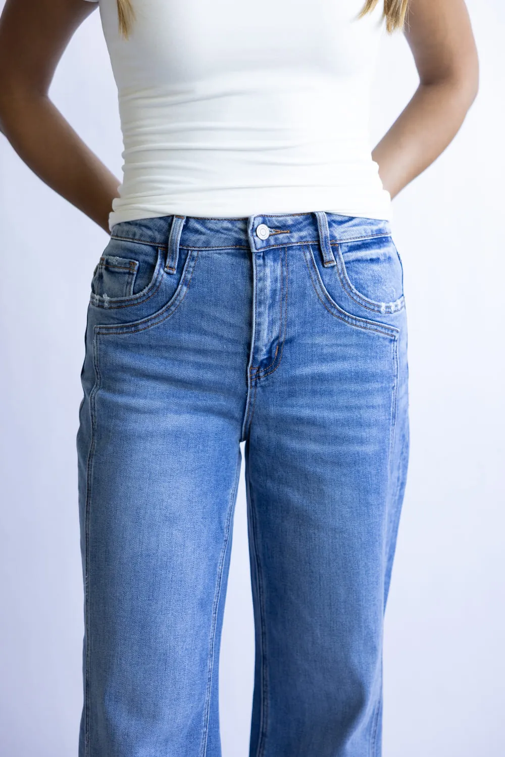 Flying Monkey High-Rise Baggy Wide Cuffed Jeans for Women | F5856 sold by Glik’s product image thumbnail 5