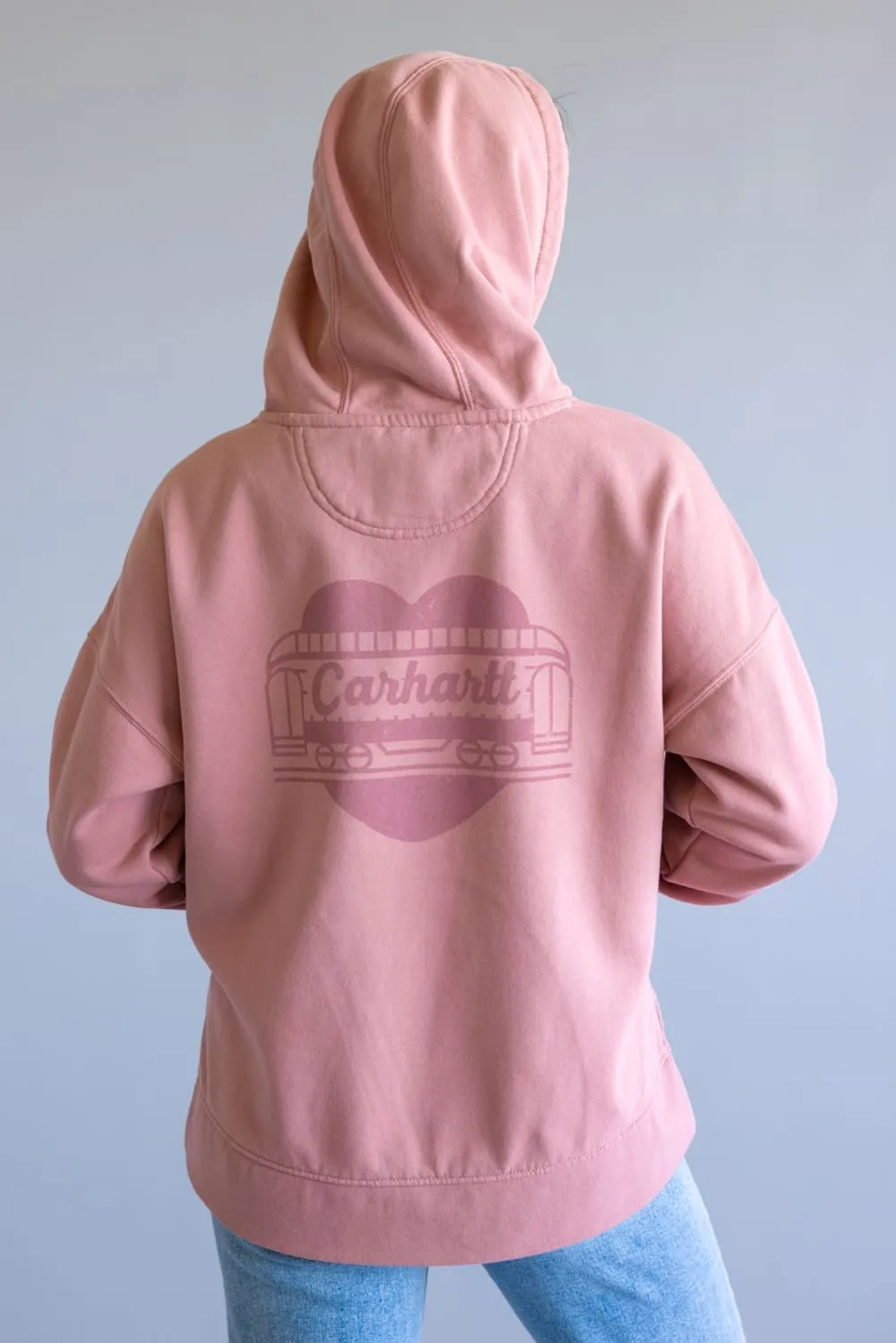 Carhartt Oversized Midweight Heart Graphic Hoodie for Women in Rose Tint | 107146-P54 sold by Glik’s product image thumbnail 4