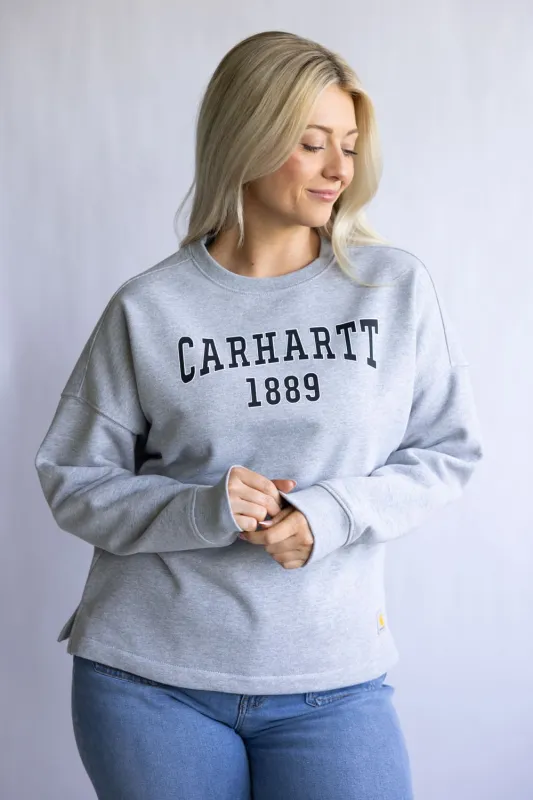 Carhartt Midweight Graphic Sweatshirt for Women in Heather Grey | 107160-HGY sold by Glik’s