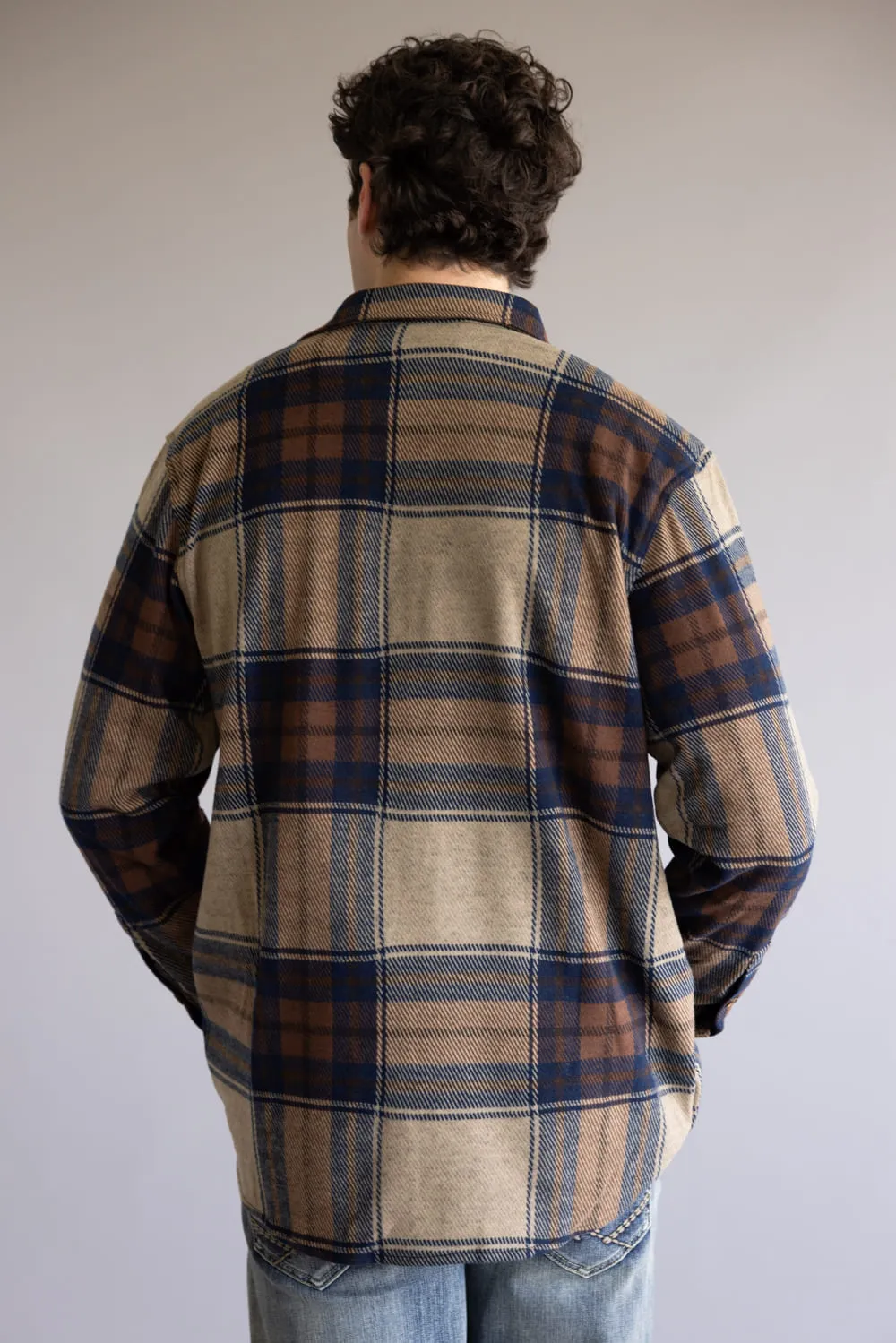 1897 Legends Stretch Flannel Shirt for Men in Brown Plaid | FW10089GL-ACORN NAVY PLAID sold by Glik’s product image thumbnail 5