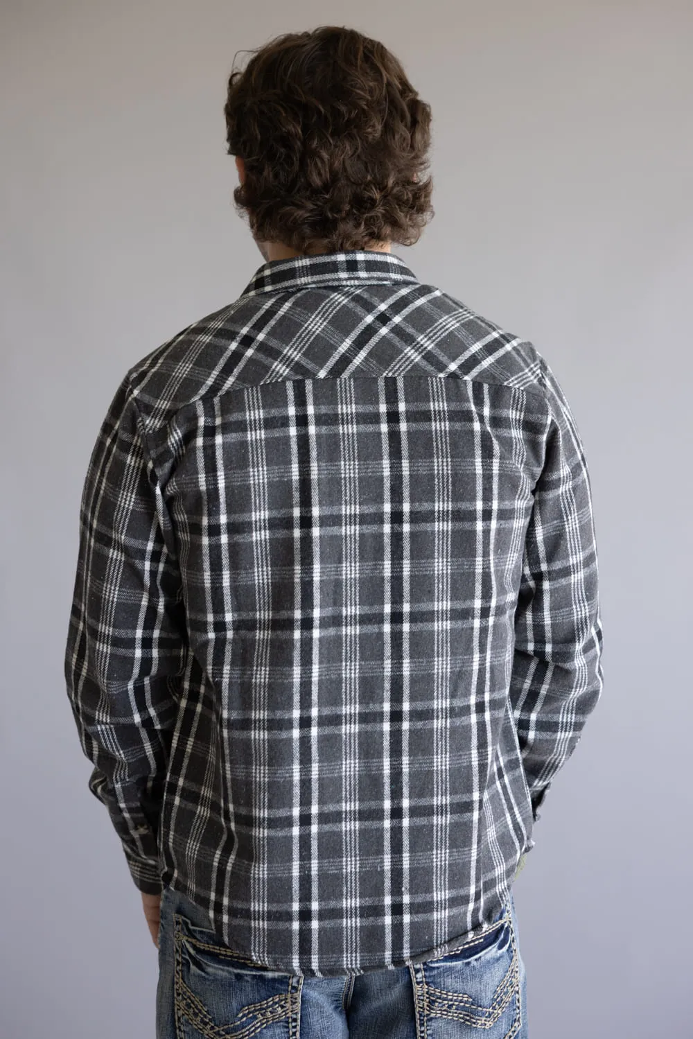 1897 Original Plaid Shacket for Men in Charcoal | 7PJ7544M-CHR sold by Glik’s product image thumbnail 4