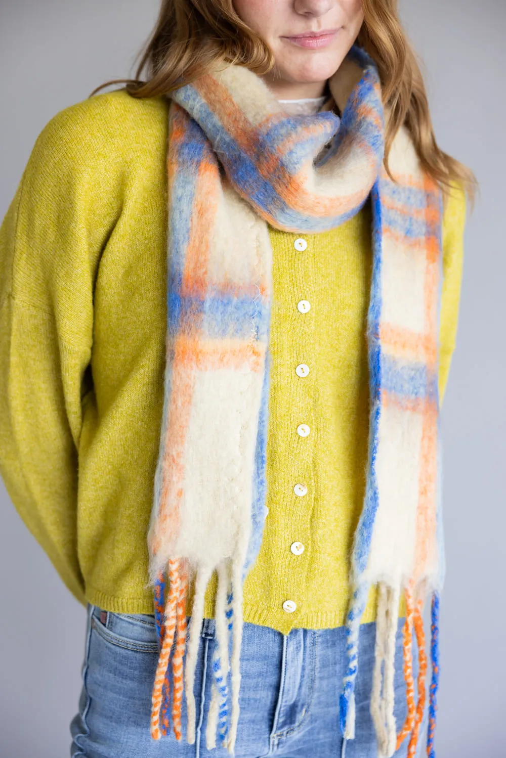 Free People Highland Plaid Skinny Scarf for Women in Ivory Combo | ACCESSFPHIGH-IVORYCOMBO sold by Glik’s product image thumbnail 5