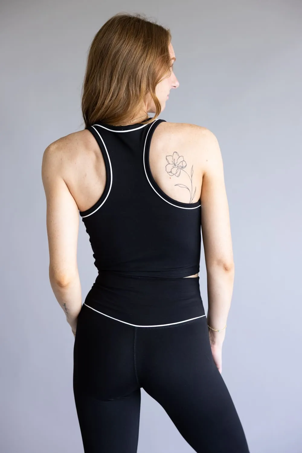 Love Tree Two Tone High Neck Tank Top for Women in Black | 10369TN-BLACK sold by Glik’s product image thumbnail 2