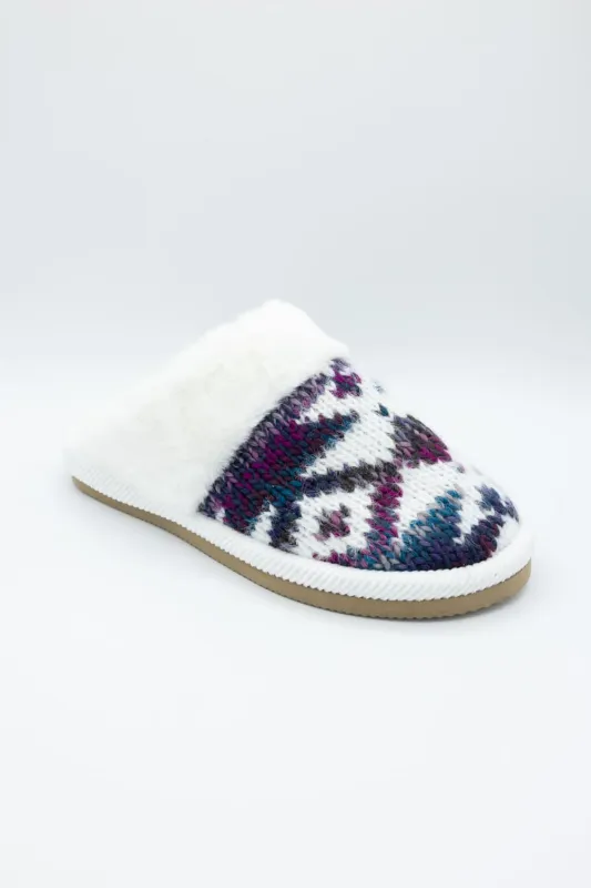 C.C. Ombre Aztec Knitted Slippers for Women in Purple Mix | SPE2093-PURPLEMIX sold by Glik’s