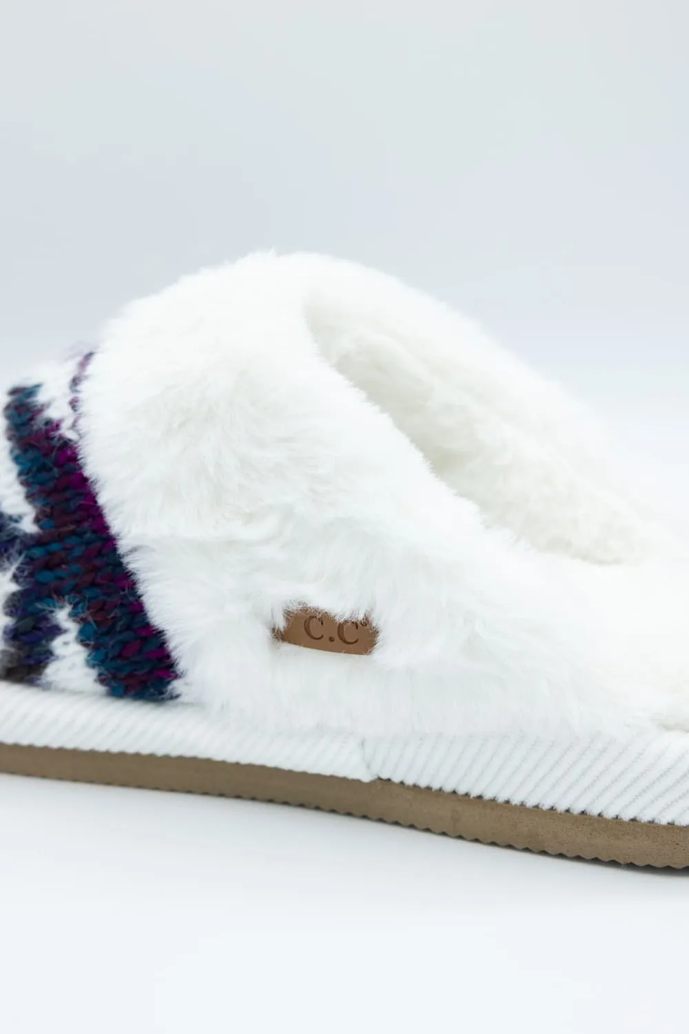 C.C. Ombre Aztec Knitted Slippers for Women in Purple Mix | SPE2093-PURPLEMIX sold by Glik’s product image thumbnail 4