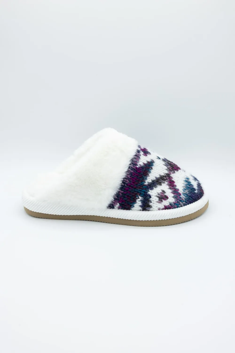 C.C. Ombre Aztec Knitted Slippers for Women in Purple Mix | SPE2093-PURPLEMIX sold by Glik’s product image thumbnail 3