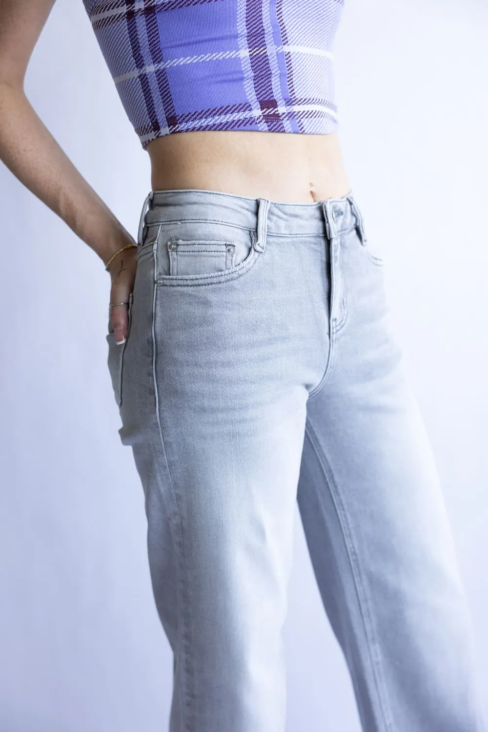 Mica Mid-Rise Vintage Wide Leg Jeans for Women in Grey | MDP-W3541 sold by Glik’s product image thumbnail 3