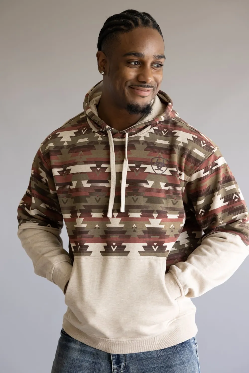 Ariat Color Block Hoodie for Men in Oatmeal | 10062906-OATMEAL sold by Glik’s product image thumbnail 3