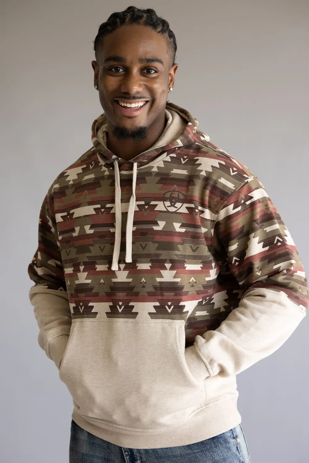 Ariat Color Block Hoodie for Men in Oatmeal | 10062906-OATMEAL sold by Glik’s product image thumbnail 5