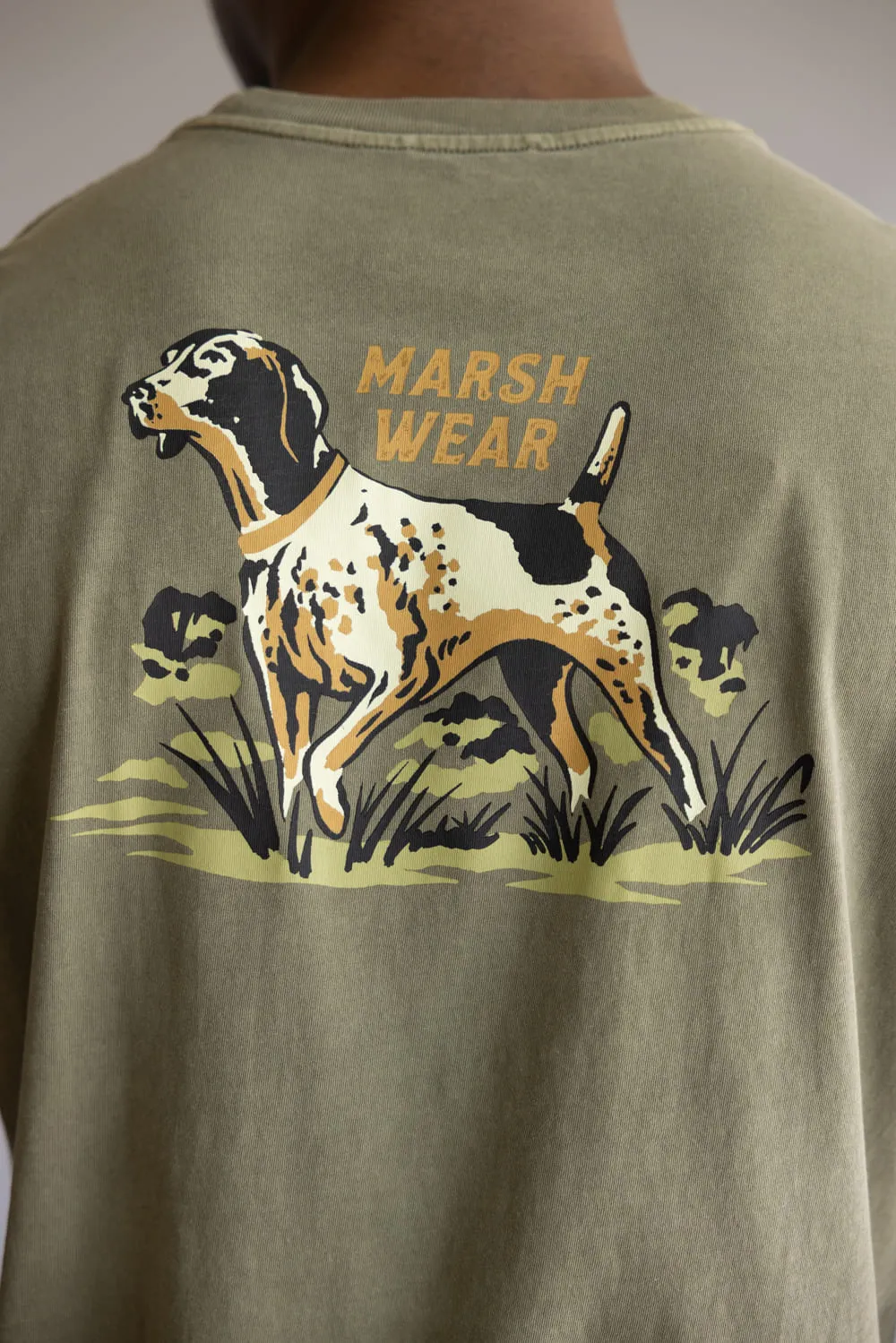 Marsh Wear Heritage Pointer T-Shirt for Men in Vintage Moss | MWT5024-VMOS sold by Glik’s