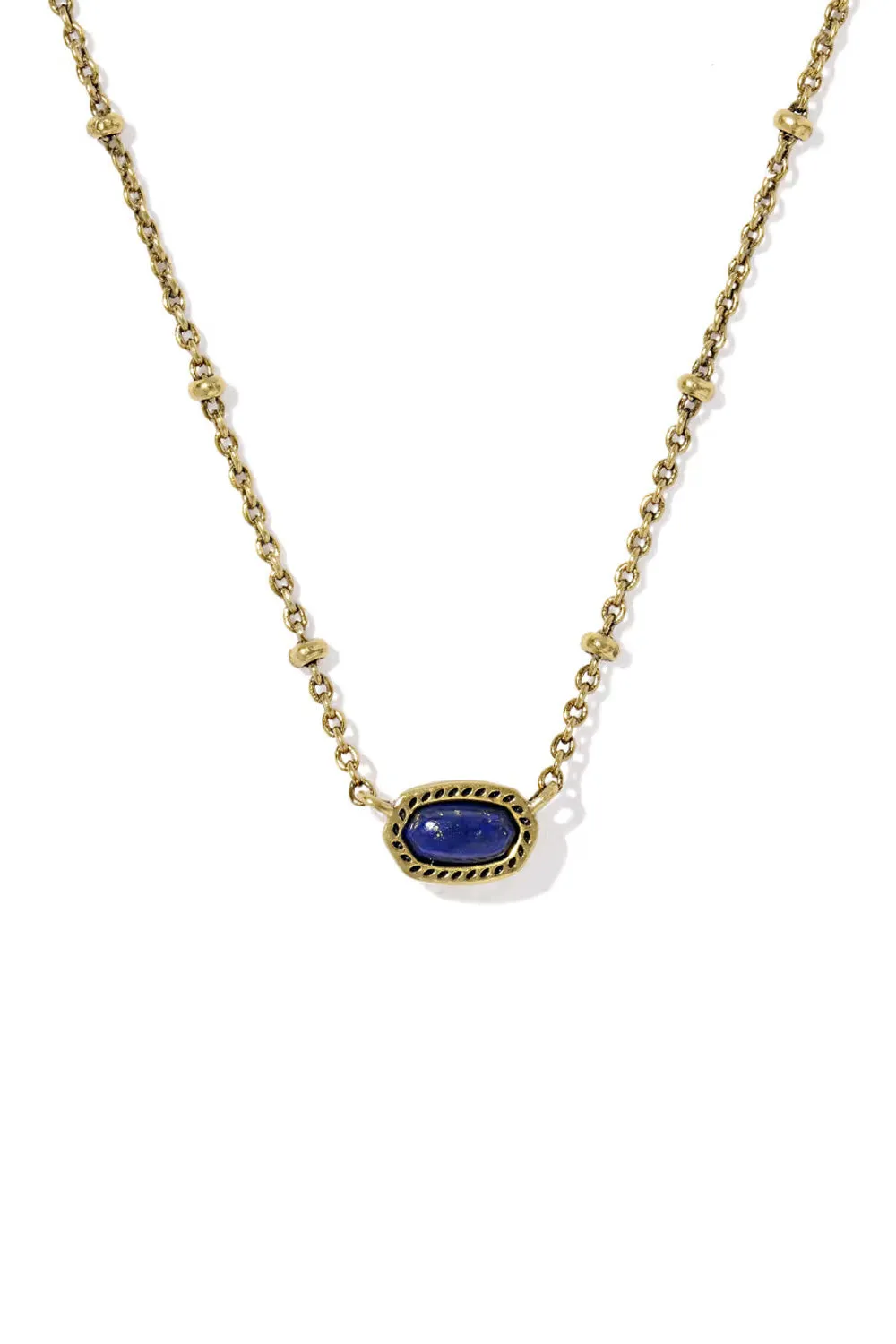 Kendra Scott Mini Elisa Vintage Satellite Short Pendant Necklace for Women in Blue/Gold | 9608888079 sold by Glik’s