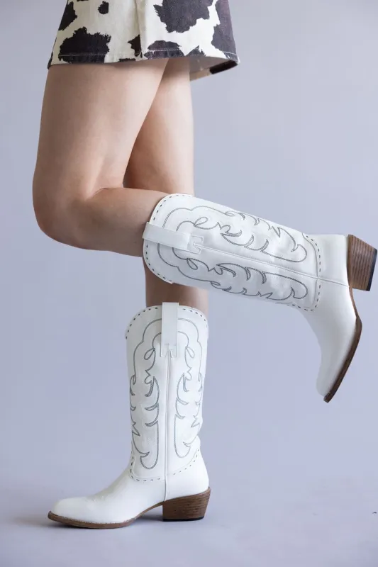 Pierre Dumas Dixie Western Tall Boots for Women in White | 89215-103 WHITE sold by Glik’s