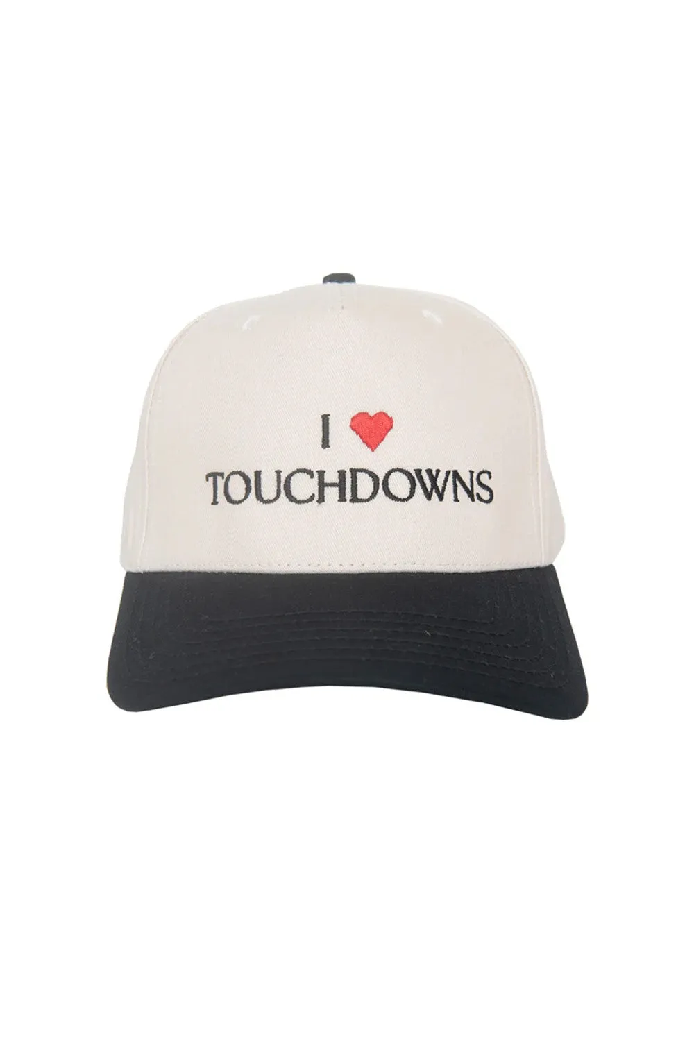 I Heart Touchdowns Trucker Hat for Women in Black/Tan | KDC-BC-1161-BLK-TAN sold by Glik’s product image thumbnail 3