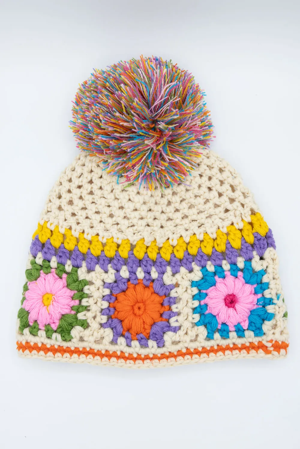 C.C. Crochet Pom Beanie for Women in Multi | HTE0115BGE sold by Glik’s product image thumbnail 4