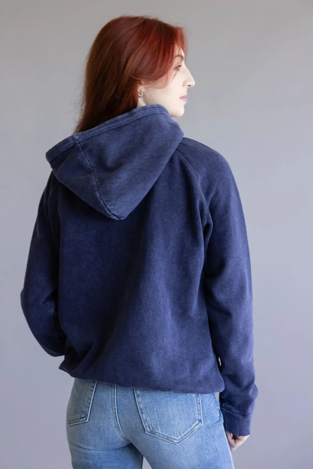 Mineral Wash Hoodie in Navy Blue | 709MW-DENIM sold by Glik’s product image thumbnail 5