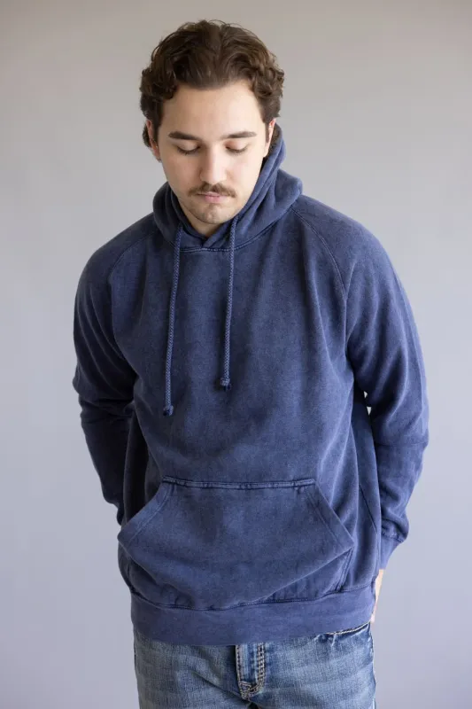 Mineral Wash Hoodie in Navy Blue | 709MW-DENIM sold by Glik’s