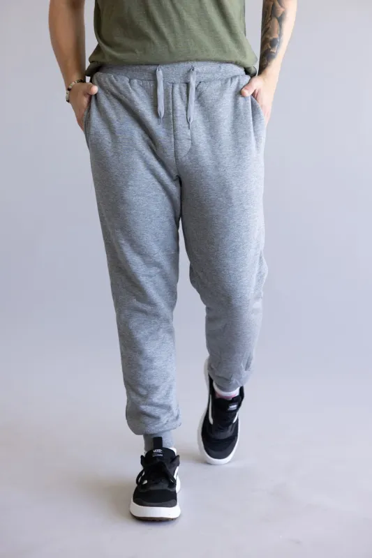 Sherpa Lined Joggers for Men in Heather Grey | MTP03967F5-HGREY sold by Glik’s