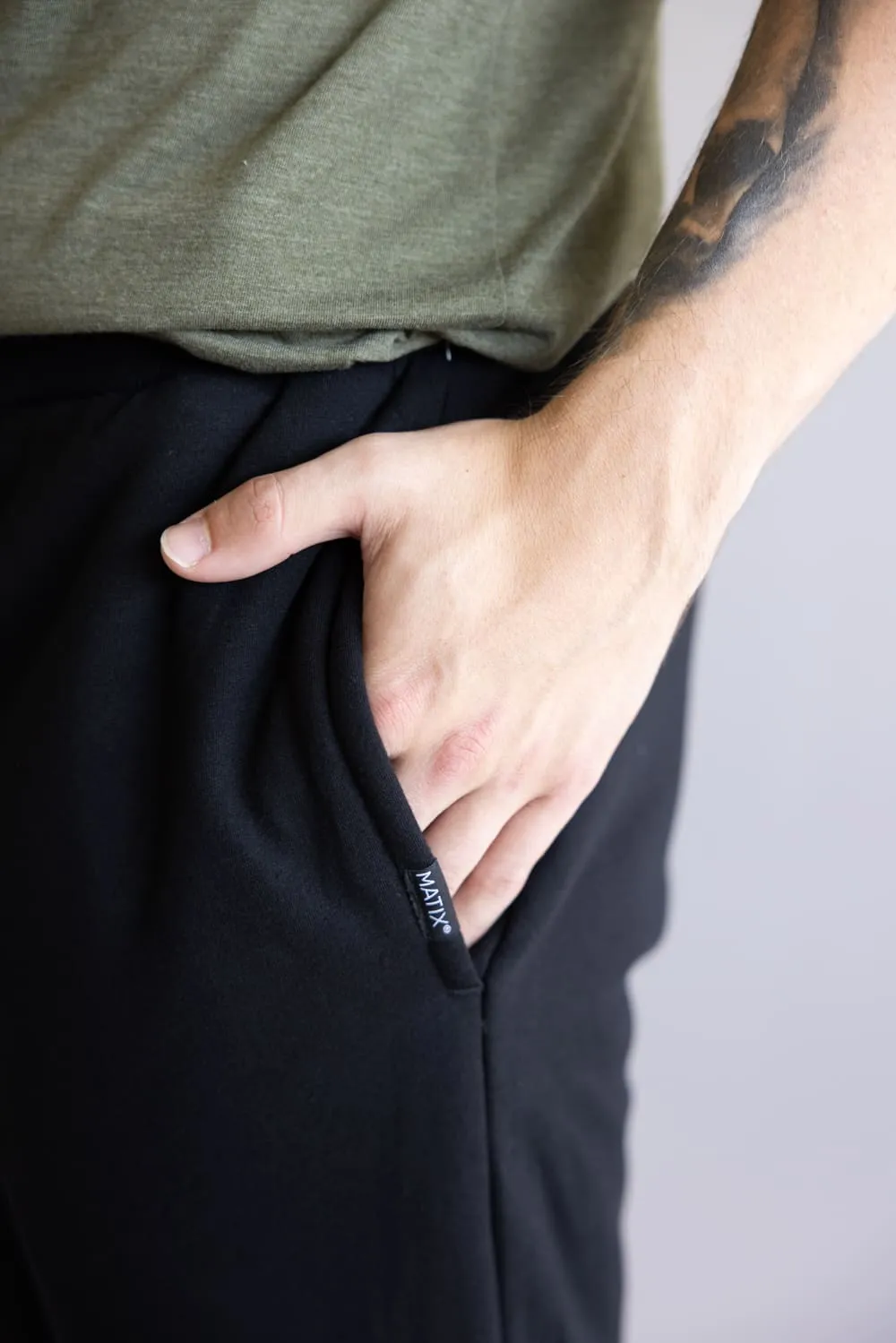 Sherpa Lined Joggers for Men in Black | MTP03967F5-BLACK sold by Glik’s product image thumbnail 3