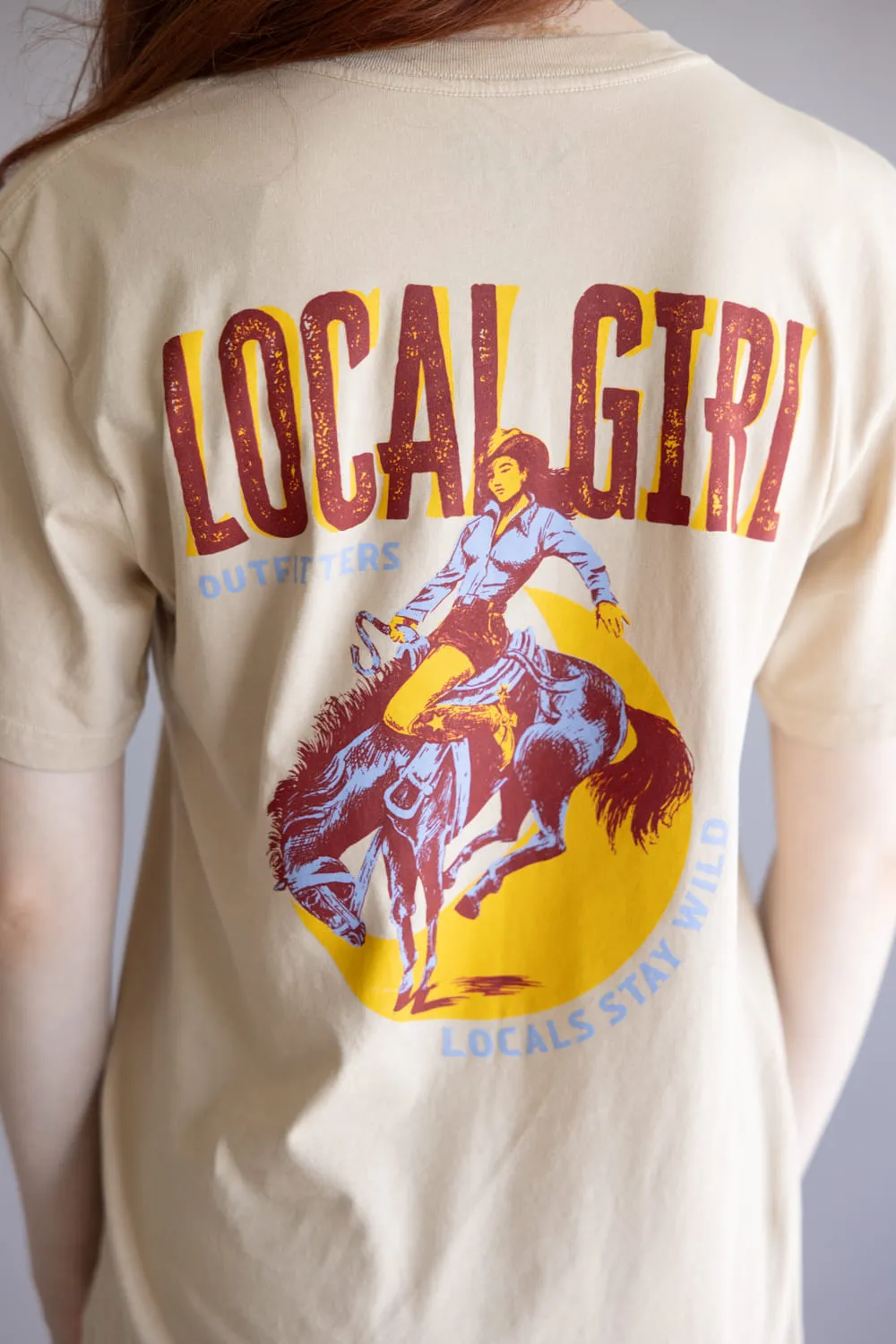 Local Girl Stay Wild T-Shirt for Women in Latte | L5100050-LAT sold by Glik’s