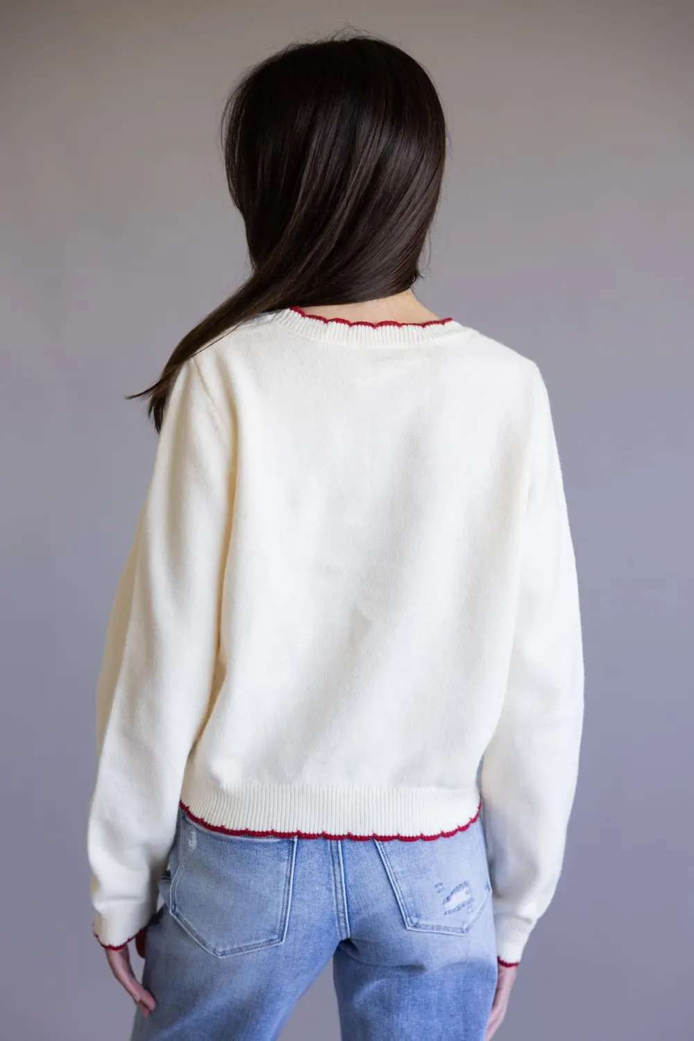 Red Chili Pepper Sweater for Women in Ivory | PST1730-1-IVORY sold by Glik’s product image thumbnail 4