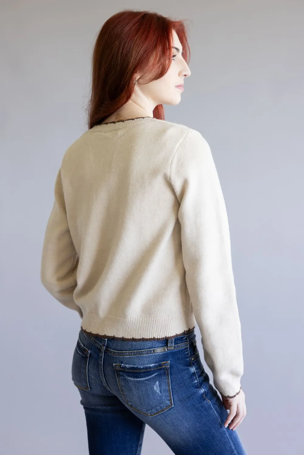 Cowboy Boot Sweater for Women in Brown | PST1730-SAND sold by Glik’s product image thumbnail 4