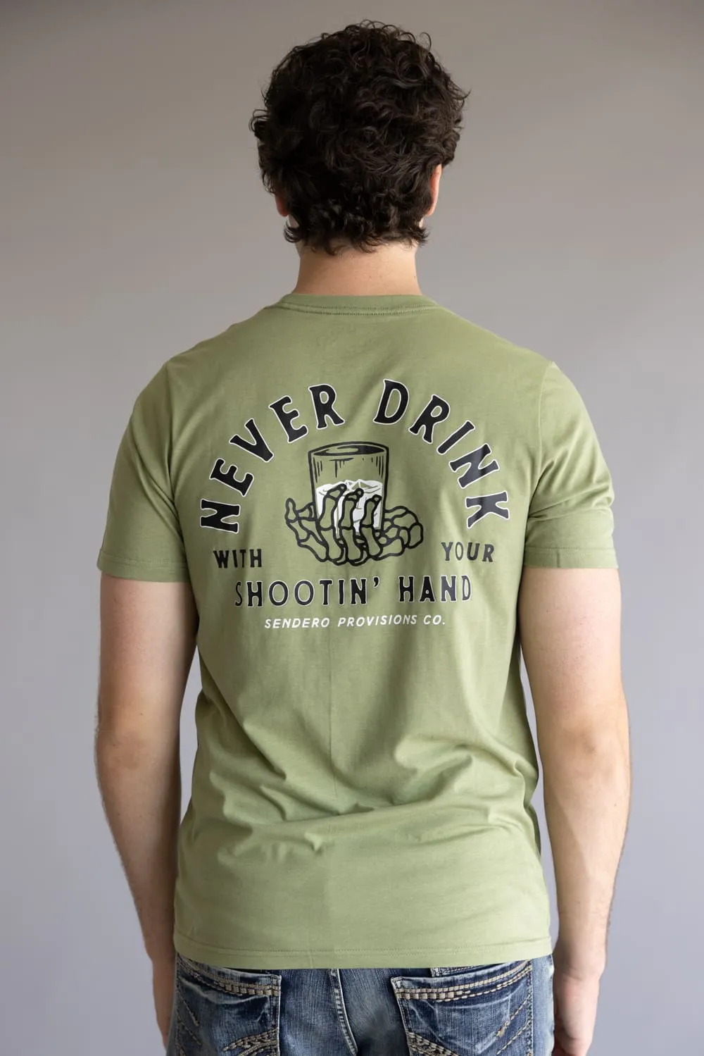 Sendero Provisions Co. Shootin Hand T-Shirt for Men in Sage Green | SPCS120P15-SAGE sold by Glik’s product image thumbnail 5