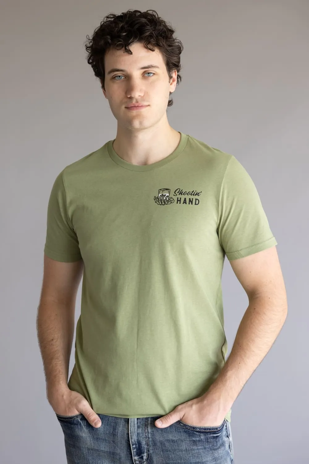 Sendero Provisions Co. Shootin Hand T-Shirt for Men in Sage Green | SPCS120P15-SAGE sold by Glik’s product image thumbnail 2