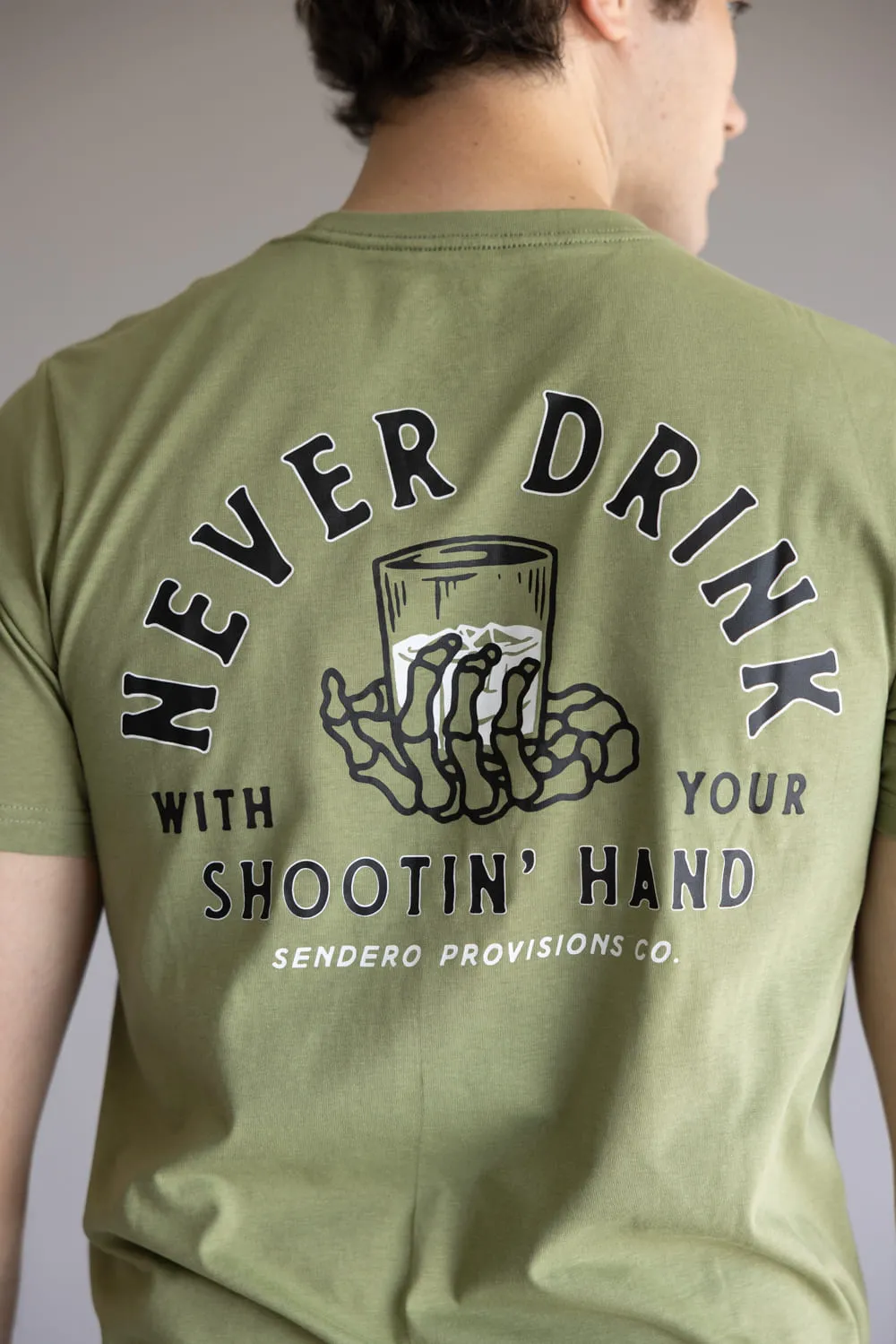 Sendero Provisions Co. Shootin Hand T-Shirt for Men in Sage Green | SPCS120P15-SAGE sold by Glik’s