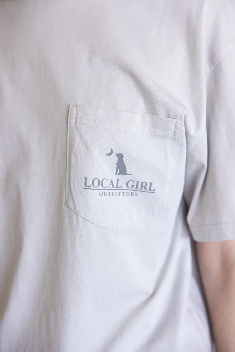 Local Girl Flora Dog and Moon T-Shirt for Women in Grey | L5100041-SIL sold by Glik’s product image thumbnail 3