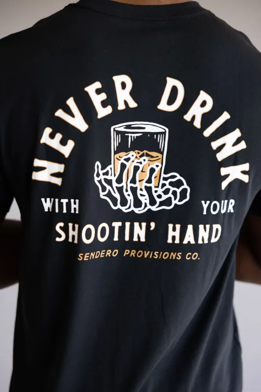 Sendero Provisions Co. Shootin Hand T-Shirt for Men in Black | SPCS120P15-BLACK sold by Glik’s