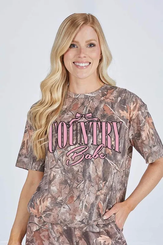 Simply Southern Camo Country Babe T-Shirt for Women in Brown | SS-COUNTRYBABE-CAMO sold by Glik’s