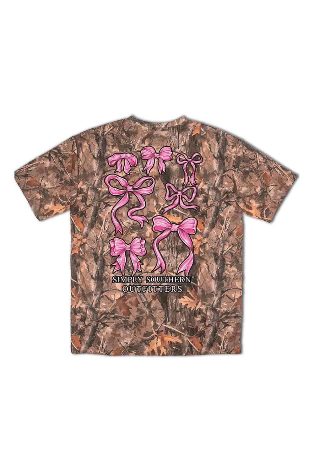 Simply Southern Plus Size Camo Pink Bow T-Shirt for Women in Brown | EXT-SS-PNKBOWS-CAMO sold by Glik’s