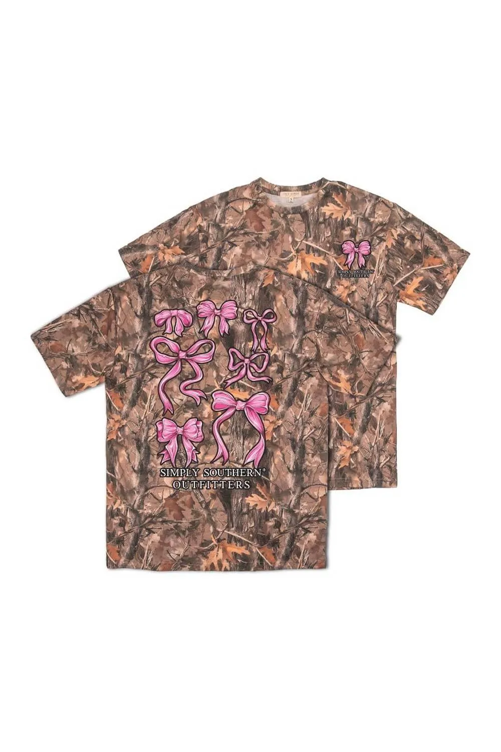 Simply Southern Plus Size Camo Pink Bow T-Shirt for Women in Brown | EXT-SS-PNKBOWS-CAMO sold by Glik’s product image thumbnail 3