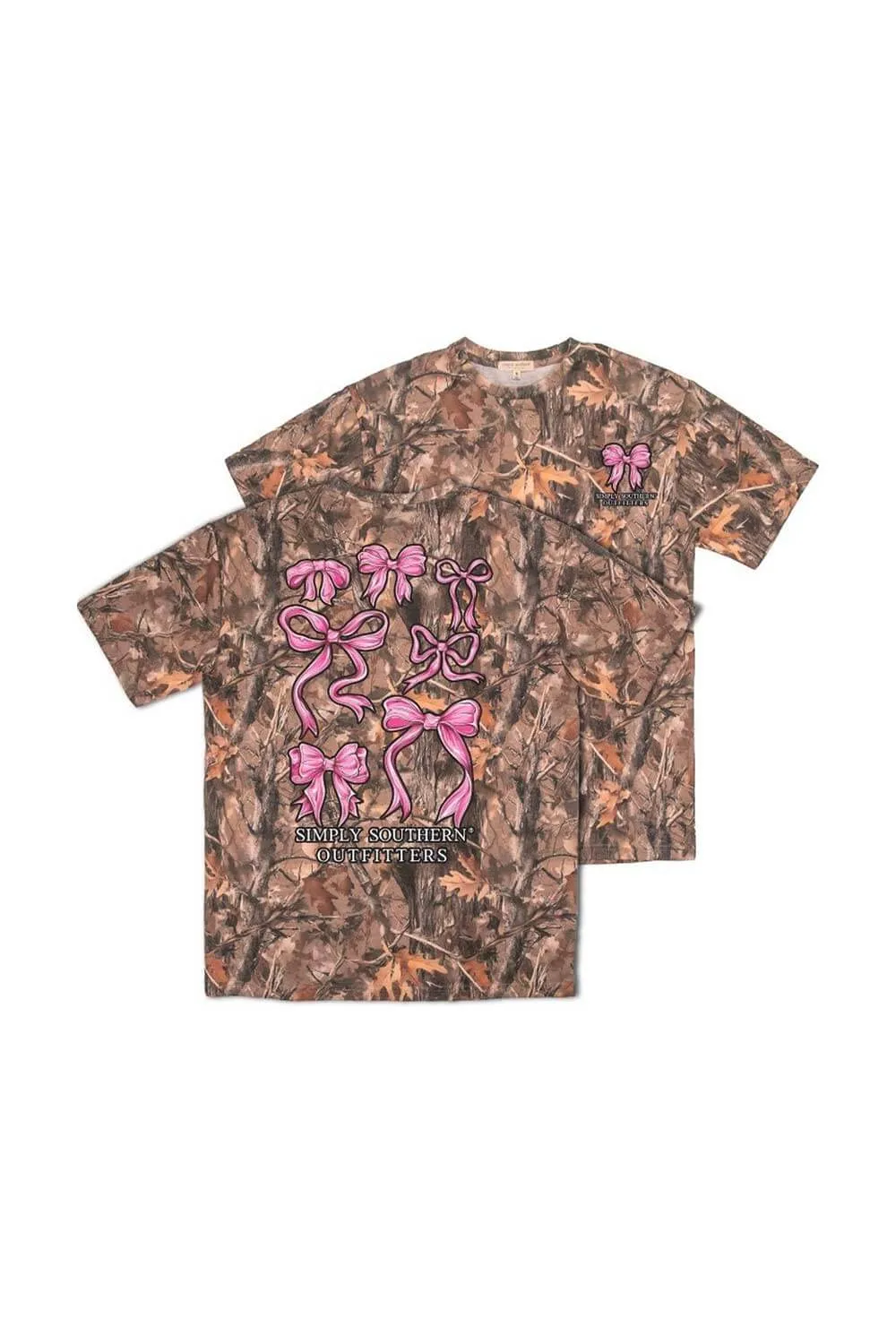 Simply Southern Camo Pink Bow T-Shirt for Women in Brown | SS-PNKBOWS-CAMO sold by Glik’s product image thumbnail 4