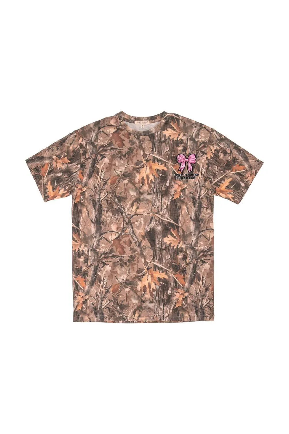 Simply Southern Camo Pink Bow T-Shirt for Women in Brown | SS-PNKBOWS-CAMO sold by Glik’s product image thumbnail 2