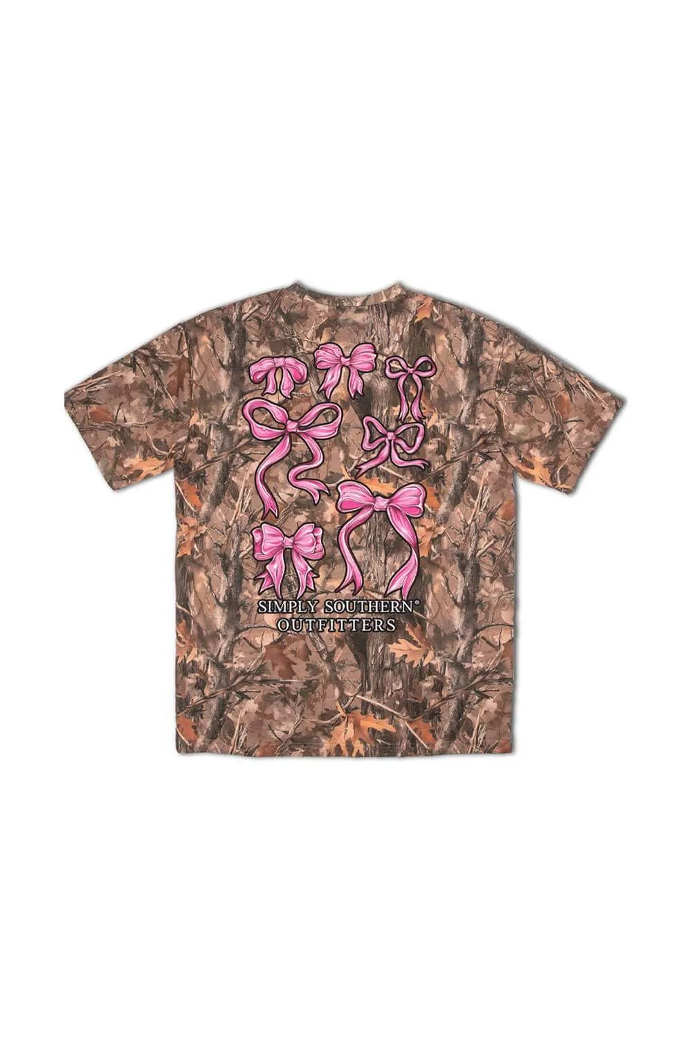 Simply Southern Camo Pink Bow T-Shirt for Women in Brown | SS-PNKBOWS-CAMO sold by Glik’s product image thumbnail 3